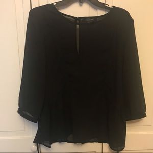 Paper Tee Black Sheer Blouse